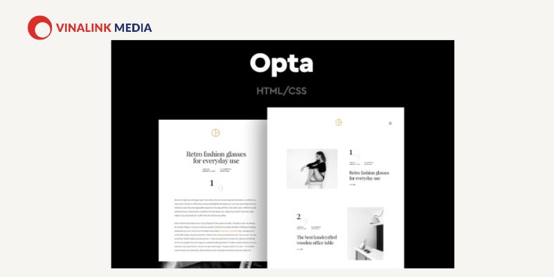 Mẫu trang web cá nhân Opta có giao diện đáp ứng